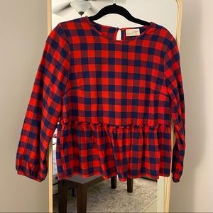 Universal Thread Plaid Peplum Top | Size M